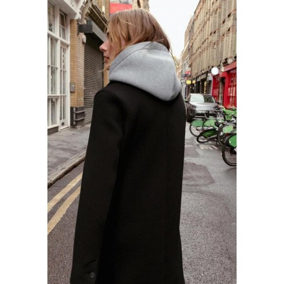 ZARA COAT WITH COMBINED HOODIE - Picture 4 of 7